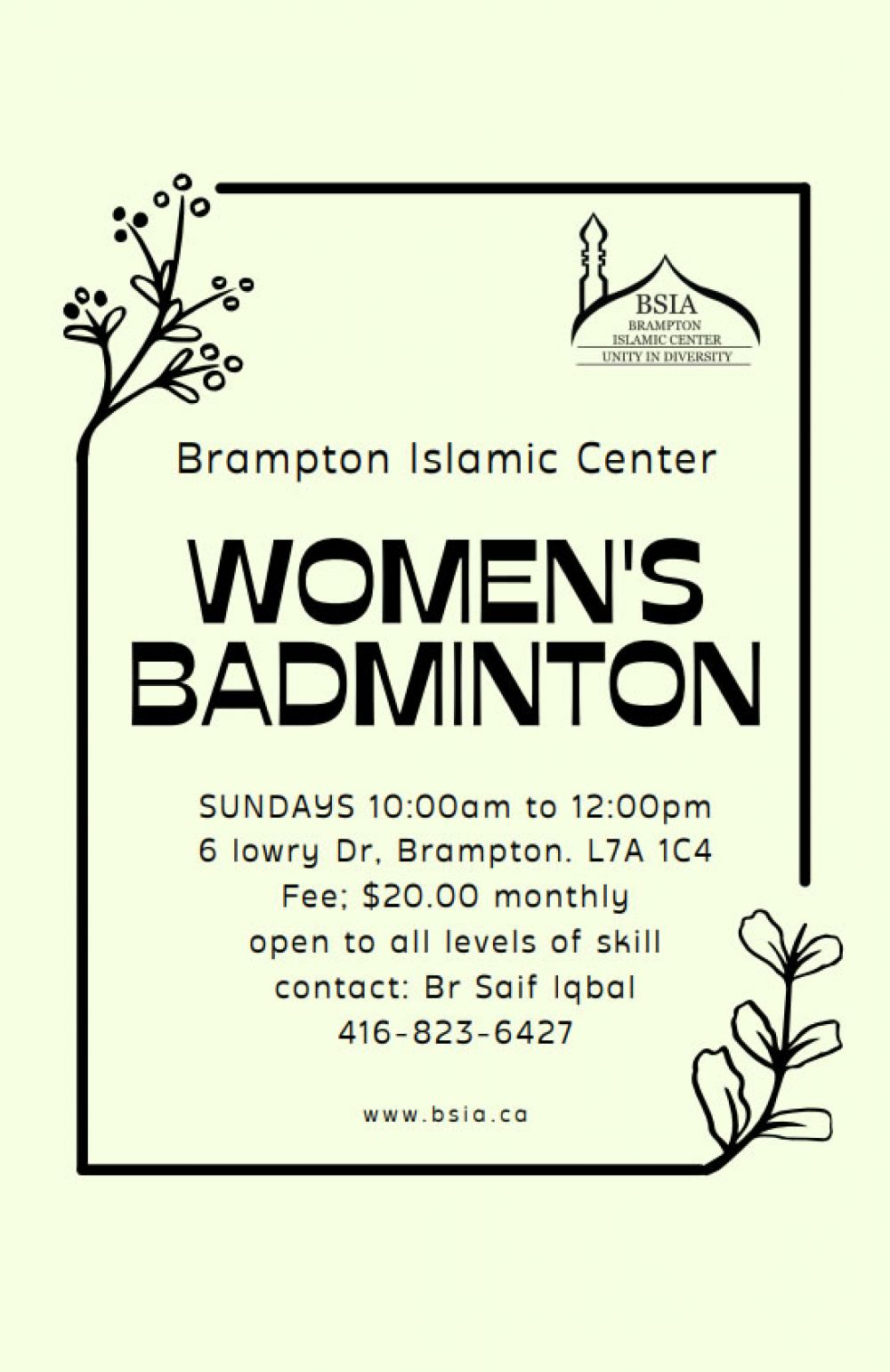 Women's Badminton Program